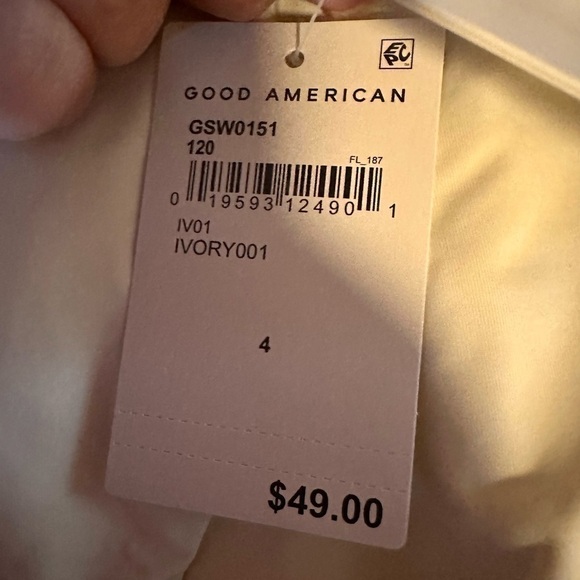 Good American Tiny Ties Bikini Bottoms, Women’s Size 4 - Ivory - Picture 10 of 16